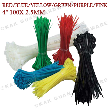 BEISIT MULTI-COLOR 4" 100X 2.5MM CABLE TIE (100PCS)