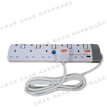 PSE 6125-3M 5WAY 3M EXTENSION SOCKET WITH SURGE PROTECTOR