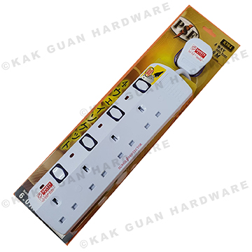 PSE S8384-6M 4WAY 6M EXTENSION SOCKET WITH SURGE PROTECTOR