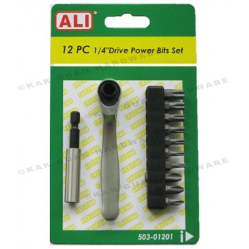 ALI 503-01201 12PCS RATCHET POWER BIT SET