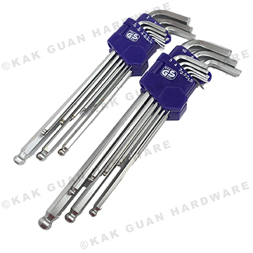 9PCS EXTRA LONG BALL POINT HEX KEY WRENCH SET