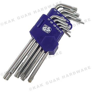 9PCS LONG TAMPER STAR KEY WRENCH SET