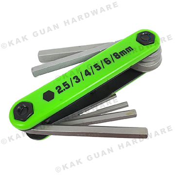 6PCS NEON FOLDING HEX KEY WRENCH SET