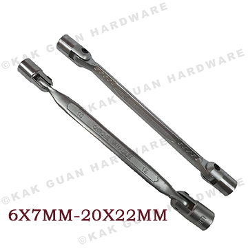 DOUBLE FLEXIBLE SPANNER (SIZE 6 X 7MM - 20 X 22MM)