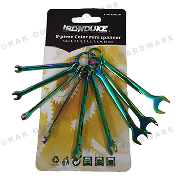 9PCS COLORED MINI SPANNER SET (SIZE 4 - 10MM)