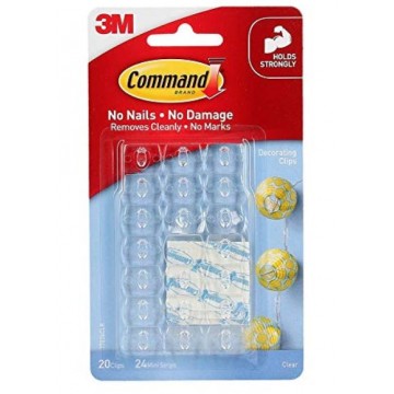 3M COMMAND 17026CLR CLEAR DECORATING CLIPS